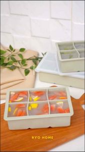 Ryo Home - SHIRI Cetakan Es Batu Silikon / cocok untuk wadah mpasi kaldu / ice cube tray with lid silicone