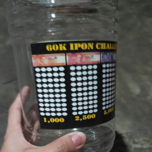 TRANSPARENT 60k jar Alkansya Ipon challenge color black