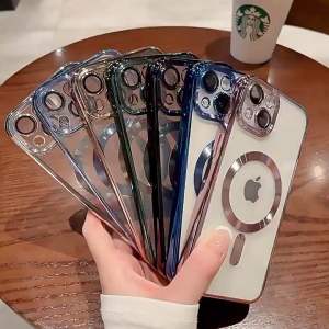 Transparent Magnetic Ring Case for  i16 Pro Max / i17 pro max– Matte Shockproof Borderless case