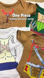 [INNOCENTTEES] ONE PIECE ONESIES MILESTONES  BABY ROMPER - ONESIES || BABY ONESIES || 1 - 12 MONTHS