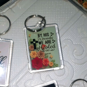 Acrylic Keychain with Bible Verse/Photo Insert (Size: 2.25x1.5inches)