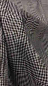 Vải Cotton Hàn sọc caro màu xám dày mềm co giãn (khổ 1m5)may đầm váyquần tây comple thiết kế thời trang