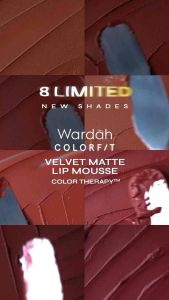 Wardah Colorfit Velvet Matte Lip Mousse Color Therapy - Lip Cream Tahan Lama Lip Cream Matte
