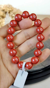 Natural Premium Grade Emperor Red Cinnabarite Crystal Beads Bracelet CEC10 - Fashion Accessories Jewellery Bracelets Anklets