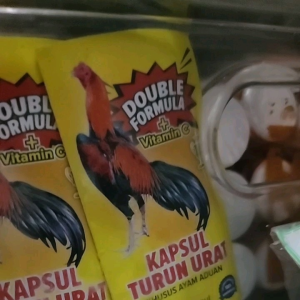1 strip double formula plus vitamin c 8 butir kapsul turun urat ayam aduan tarung obat vitamin lumpuh lemas