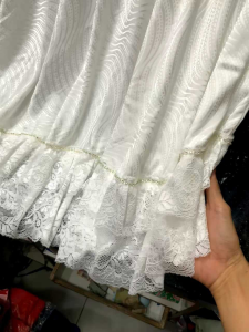 Mukena Sofia sutra silk embos/ mukena khusus putih/ mukena sutra renda