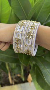 Premium Indian Bangles White/ Silk thread bangles/ Bangle