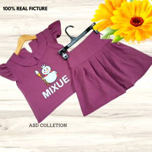 Terbaru Set Mixue Rok Crenkle Airflow (6 Buln-6 Tahun) SNI / Setelan Mixue Anak Perempuan