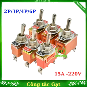 Công Tắc Gạt 2P/3P/4P/6P loại Tốt 15A/250VAC Màu Cam Và Mũ Chụp Cao Su
