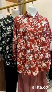 SETELAN RAYON PREMIUM KOMBINASI TWILL MOTIF BUNGA/ONE SET WANITA DEWASA BAHAN RAYON KOMBINASI TWILL KEKINIAN