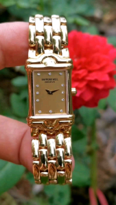 Đồng Hồ Nữ Si Thụy Sĩ _ RAYMOND WEIL - GENEVE - 5857 _ 18k Gold electroplated 10M _ Kính Sapphire - 12 diamonds _ Size 18 mm _ Size Dây 16.5 cm _ Chống Nước 30 Mét _ G.128