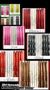 brocade sheer center 3in1 ring curtain semi blockout curtain