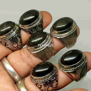 Cincin Batu Akik Bulu Monyet Natural Asli Alam