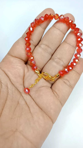 Gelang kristal. gelang Tangan Wanita Kristal 6 mm gold Premium. Bracelet beads