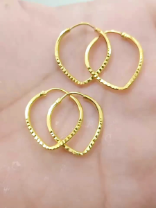 ANTING BULAT DEWASA PERAK 925 LAPIS MAS