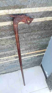 Tongkat Jalan Kayu Galih Asem Ukir Semar S19