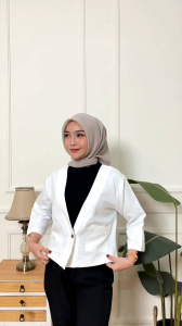 Blezer Semi Woll Premium Model Kancing Blazer Wanita Kekinian