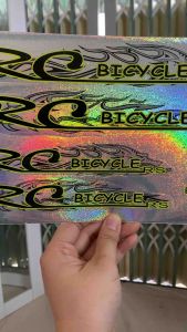 Bộ tem xe đạp RC BICYCLE Ánh Kim chữ màu vàng đen hàng nhập Thái Lan chất lượng cao dành trang trí riêng cho dòng xe này tem màu sắc cực đẹp và bền giá bán cực tốt bán lẻ như bán sỉ