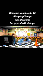 Diorama Garasi diecast motor skala 1:18