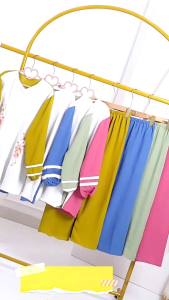 Setelan Anak Bunga Set Kids Celana Cargo Crinkle Printing / Oneset Anak / Setelan Anak Perempuan