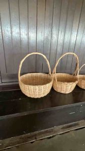 ตะกร้า ตะกร้าจ่ายตลาด ตะกร้าหวายแท้ ตะกร้าทำบุญ ขนาดใหญ่ 31cm มากกว้าง 50cm