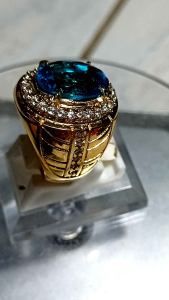 CINCIN BATU BLUE TOPAZ SUWISS FULL CUTTING MEWAH