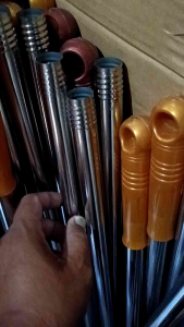 Gagang Sapu/Pel Stainless Steel Polos Mengkilap - Diameter 22cm Panjang 112cm - Lantai