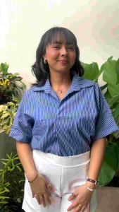 Loose / Oversized Stripes Polo Shirt/ Continuous Sleeves