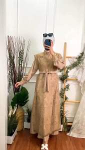 Gamis Brukat Tile: Bahan Katun Nyaman & Desain Tradisional Indonesia