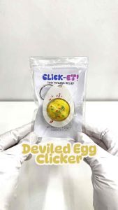 CLICK-ET! Deviled Egg Clicker Keychain by Slycelab 3DPrinted Aesthetic Fidget Toy for Stress Relief