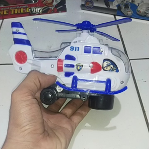 Mainan Anak Helikopter Polisi Batrai 911 Qbell Stor