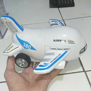 2 in 1 mainan anak pull back pesawat reformation berubah menjadi robot suara dan lampu qbell store