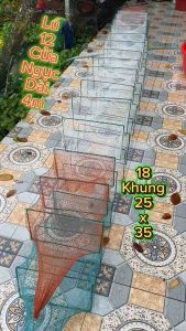Lú bát quái 12 cửa ngục lú 18 khung Dài 4 met kích cỡ 25x35cm mắt lưới 15p độ 3 và 25p độ 6.