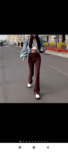 celana jeans wanita cutbray coklat celana jeans highwaist bahan street highwaist premium import Korea Korean style terbaru 2023 2024 remaja cewek