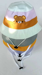 RS Topi Bucket Hat Anak Perempuan Lucu Terbaru Border Beruang Dan Hello Kitty Ada Tali 2-8 tahun