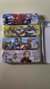 Kotak Pensil Kaleng Karakter Princess Frozen Superhero QZ 5603 / FY 6651 /FY 6551