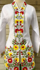 KEBAYA ENCIM MOTIF BUNGA TERBARU