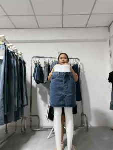 กระโปรงยีนสีเข้ม ผ้าไม่ยืด เอวสูง กระโปรงทรง ทรงเอ ไม่มีซับ S-4XL