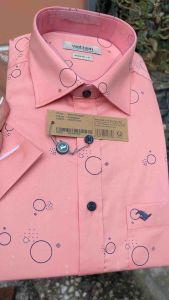 (6P0074) Áo sơ mi Việt Tiến tay ngắn vạt ngang form rộng vải 100%cotton