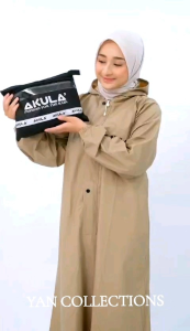 AKULA Jas Hujan Wanita Muslimah Syari Model Gamis Bahan Premium Anti Rembes