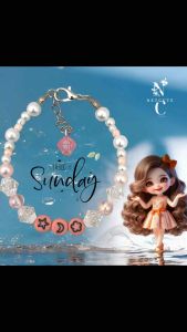 [BUY 2 GET HADIAH] SUNDAY Bracelet (15cm) Gelang Style Korea - Netcute Gelang Kekinian - Gelang Manik manik - Gelang Aestetic Terbaru
