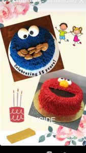 [Birthday Cake] Elmo Cake / Cookie Monster Cake / Sesame Street Cake Large 9 inch [Halal Cake] Premium Birthday Cake / Premium Custom Cake / Pandan Cake / Lapis Surabaya / Red Velvet