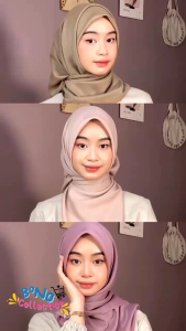 Hijab Segiempat Polos Bella Square bahan Polycotton lembut nyaman dipakai