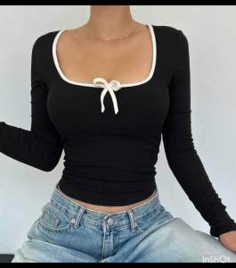 ELLA / SQUARE NECK LONG SLEEVE TOP FREESIZE / SQUARE NECK CROPTOP