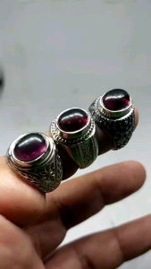 Cincin Kecubung Amethyst Ungu & Batu Permata 12 mm