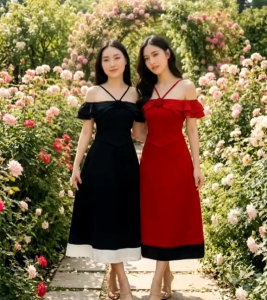 AGL#S0001 off-shoulder set 2 pcs crop top and long skirt freesize women casual outfit party wear. Padded back mocking stretchable for 40-65 kgs (waist 65-90cm) (PTP up to 50 bust 70-100cm)