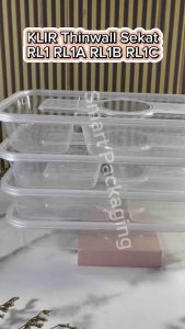 [ISI 25 PCS] Thinwall KLIR Rectangle Long RL1 RL1A RL1B RL1C 750ml / Kotak Makan Plastik Persegi Panjang Bening Polos / Tempat Bekal Sekat