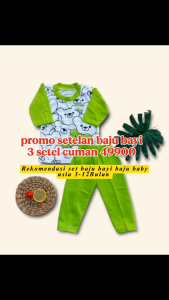 Setelan Baju Bayi baru lahir Kancing Pundak Lengan Panjang Kombinasi - Parsel 0-8 bulan