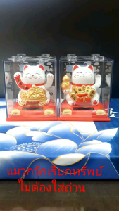 แมว แมวกวัก แมวจีน แมวกวักญี่ปุ่น ไม่ต้องใส่ถ่าน แมวนำโชค แมวสีขาว พร้อมส่ง