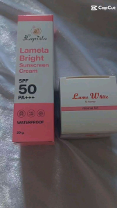 กระชับผสมรองพื้น ลาเมล่า ไบร์ท ซันสกรีน ครีม spf50+ บำรุงผิวหน้า การดูแลสุขภาพ 80g